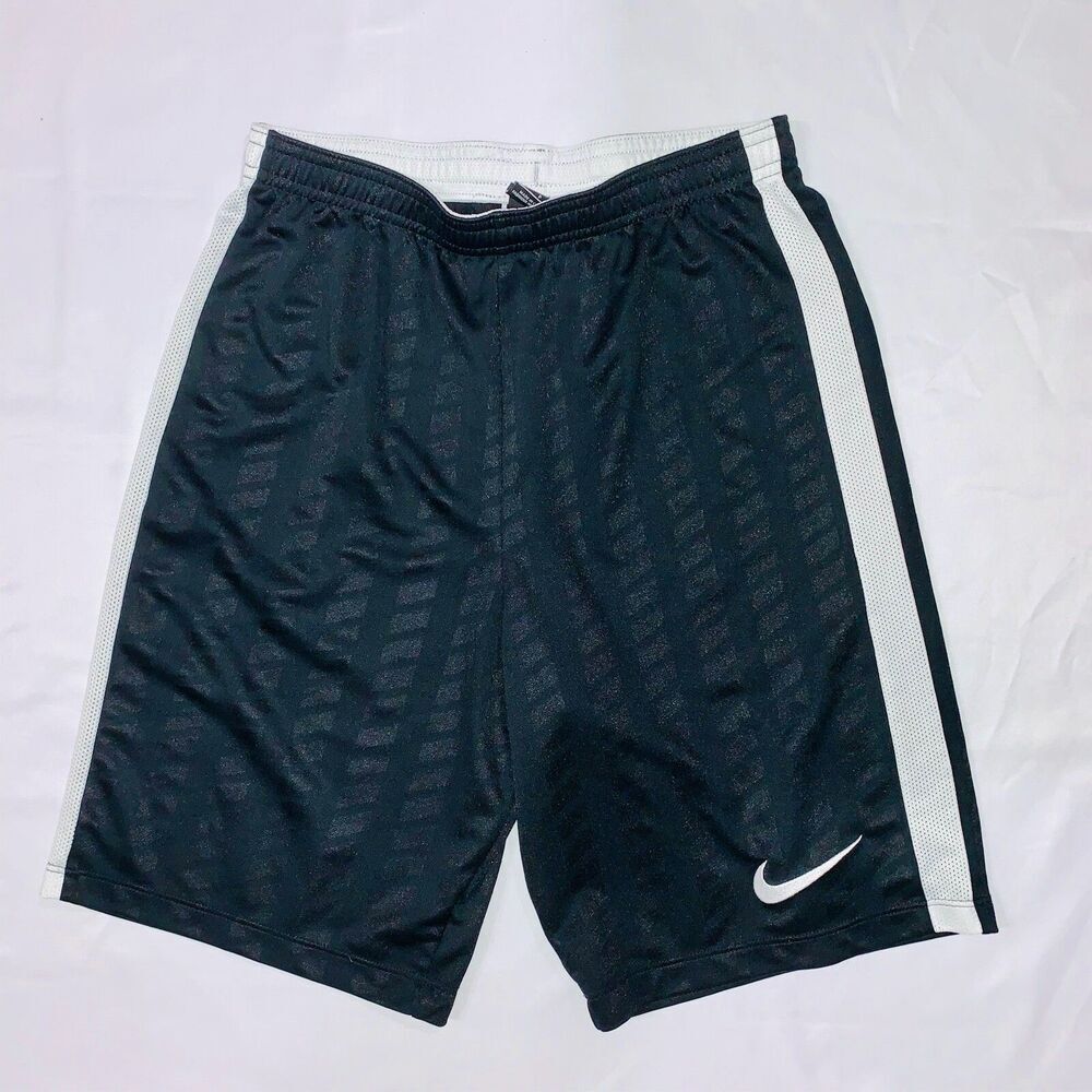 Nike 90s Vintage Satin Nylon Glanz Soccer Shorts Black White Small - Picture 2 of 10